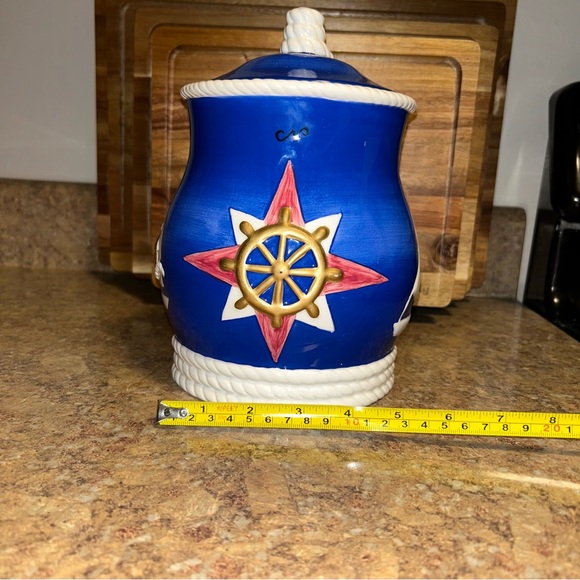 VINTAGE COOKIE JAR Canister Geo Z Lefton Nautical - Picture 13 of 13
